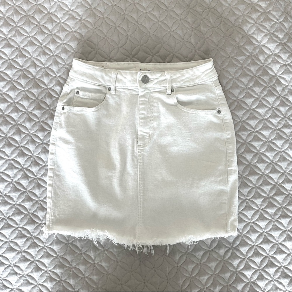 Garage White Denim Skirt